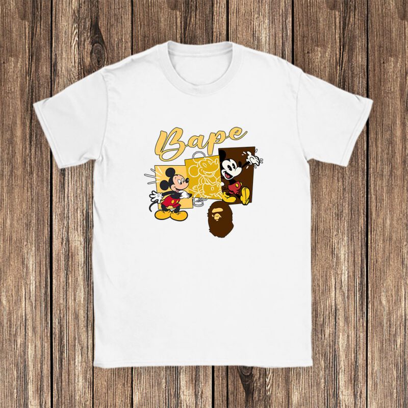 Mickey Mouse Bape Unisex T Shirt Cotton Tee TAT7586 1