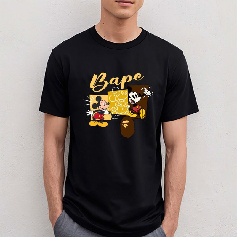 Mickey Mouse Bape Unisex T Shirt Cotton Tee TAT7586 4