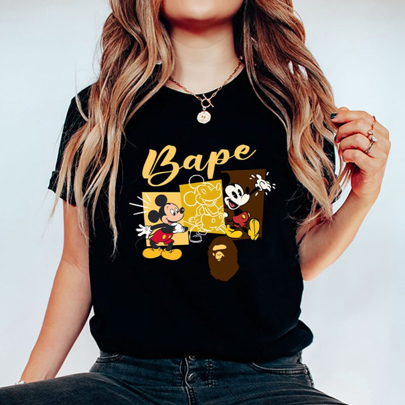 Mickey Mouse Bape Unisex T Shirt Cotton Tee TAT7586 5