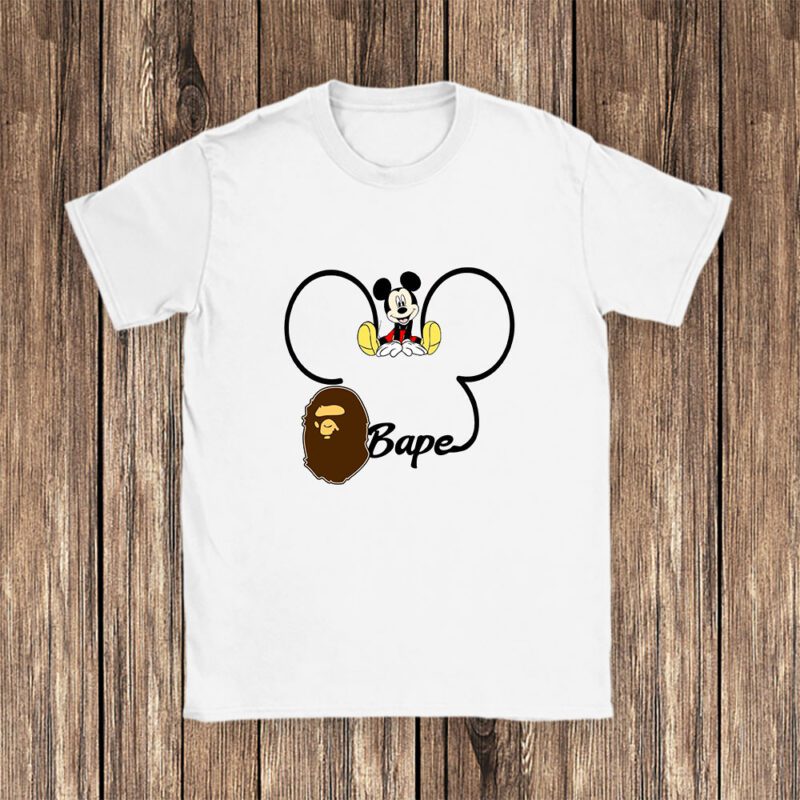 Mickey Mouse Bape Unisex T Shirt Cotton Tee TAT8238 1