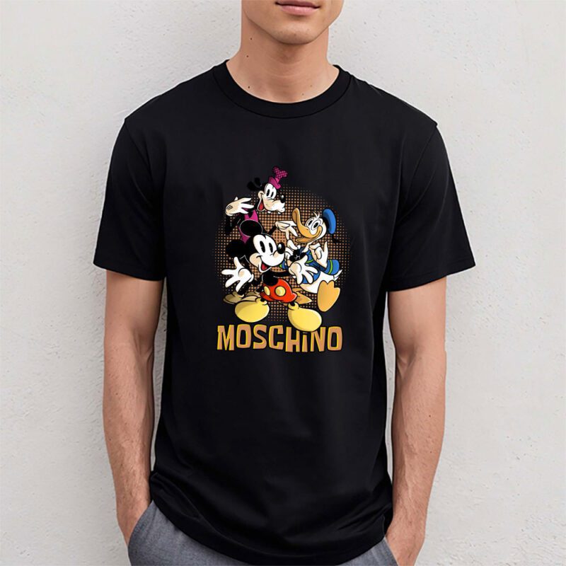 Mickey Mouse Donald Duck Goofy Moschino Unisex T Shirt Cotton Tee TAT8263 4