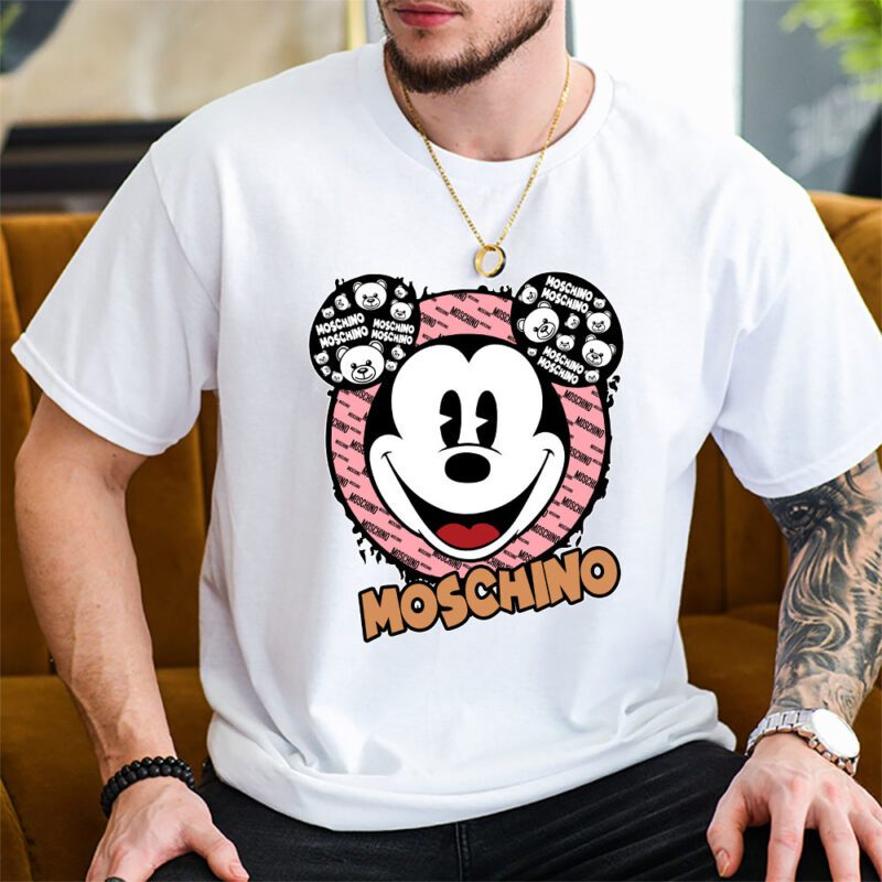 Mickey Mouse Moschino Unisex T Shirt Cotton Tee TAT7083 2