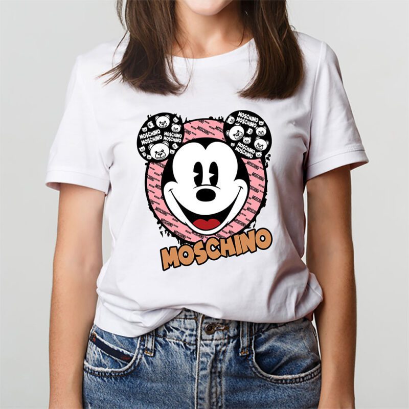 Mickey Mouse Moschino Unisex T Shirt Cotton Tee TAT7083 3