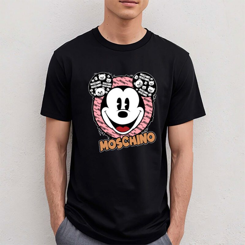 Mickey Mouse Moschino Unisex T Shirt Cotton Tee TAT7083 4