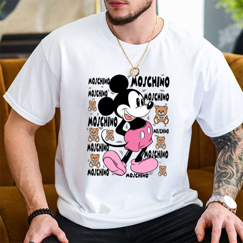 Mickey Mouse Moschino Unisex T Shirt Cotton Tee TAT7084 2
