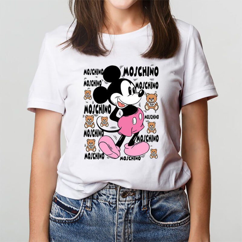 Mickey Mouse Moschino Unisex T Shirt Cotton Tee TAT7084 3