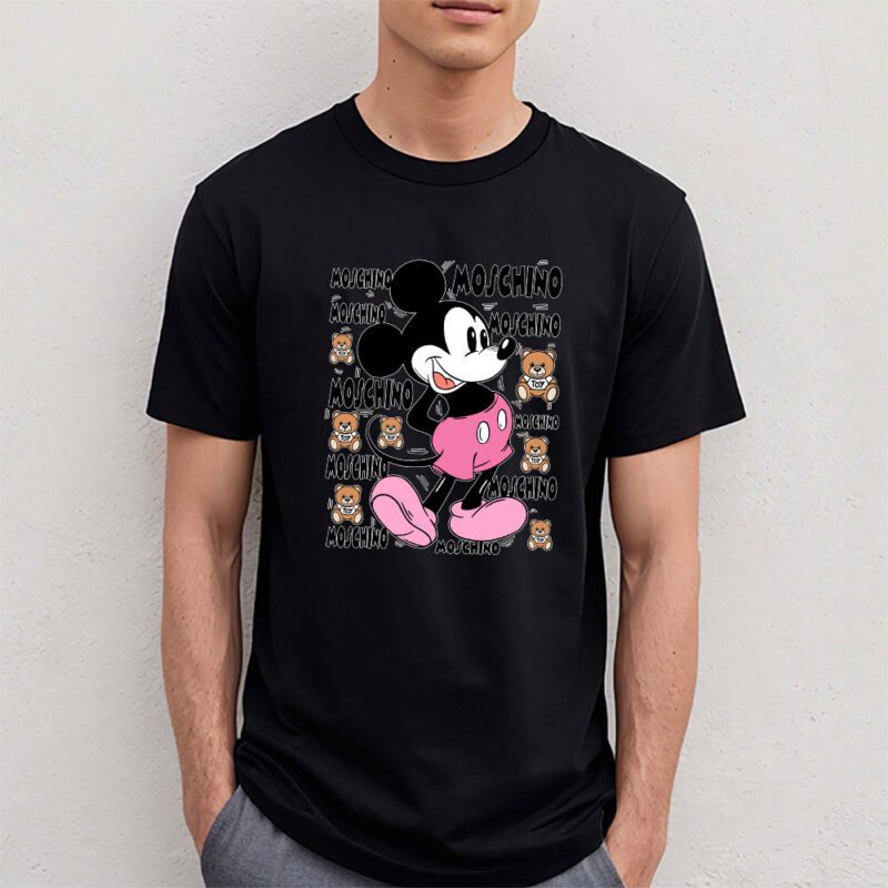 Mickey Mouse Moschino Unisex T Shirt Cotton Tee TAT7084 4