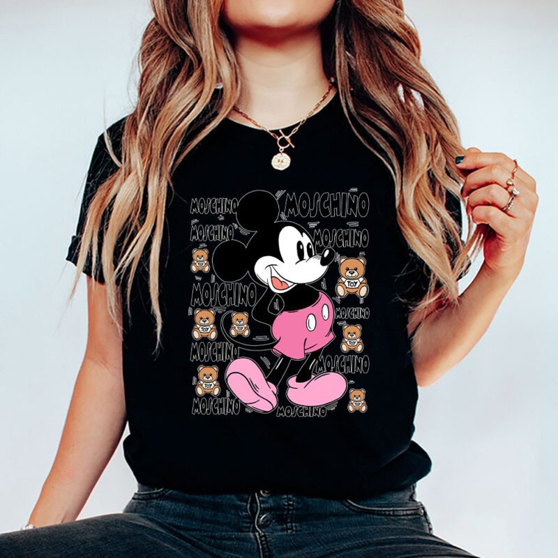 Mickey Mouse Moschino Unisex T Shirt Cotton Tee TAT7084 5