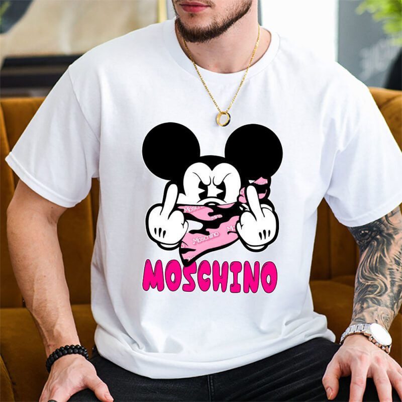 Mickey Mouse Moschino Unisex T Shirt Cotton Tee TAT7610 2