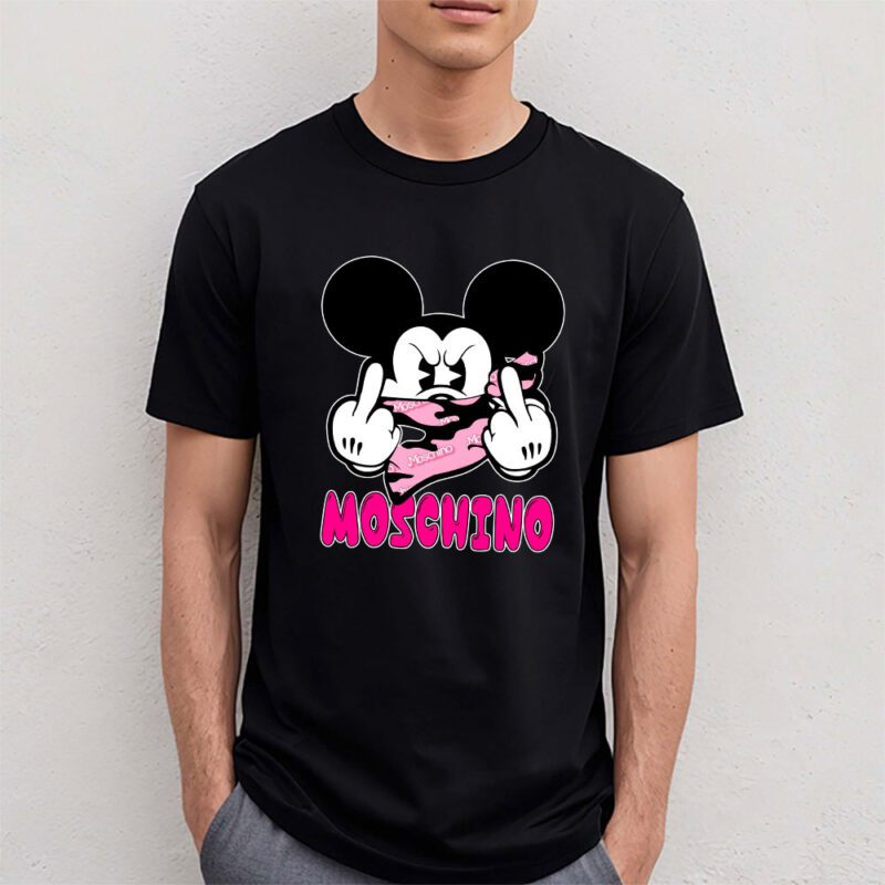 Mickey Mouse Moschino Unisex T Shirt Cotton Tee TAT7610 4