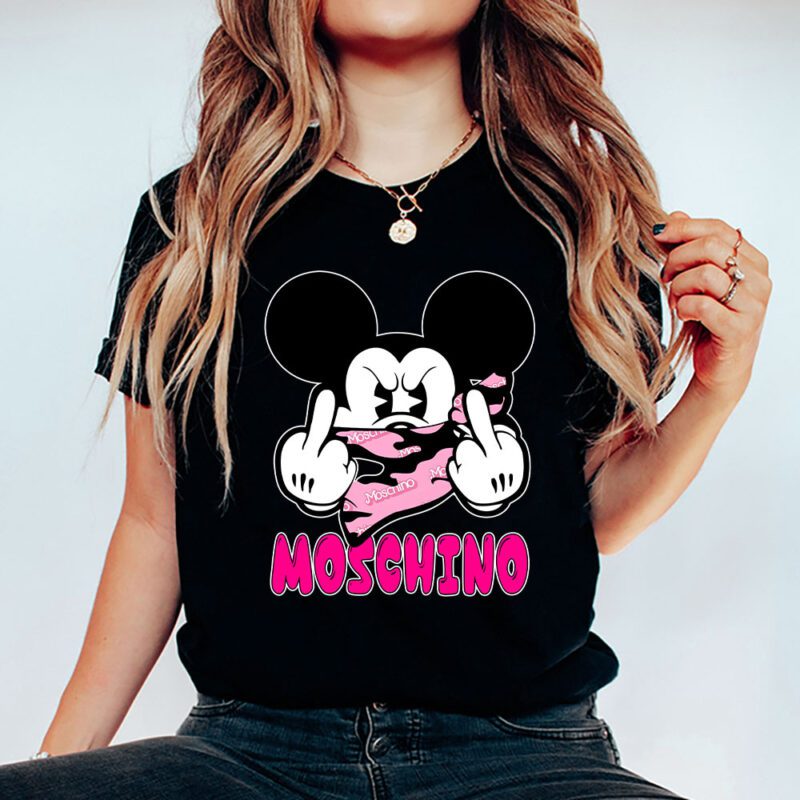 Mickey Mouse Moschino Unisex T Shirt Cotton Tee TAT7610 5