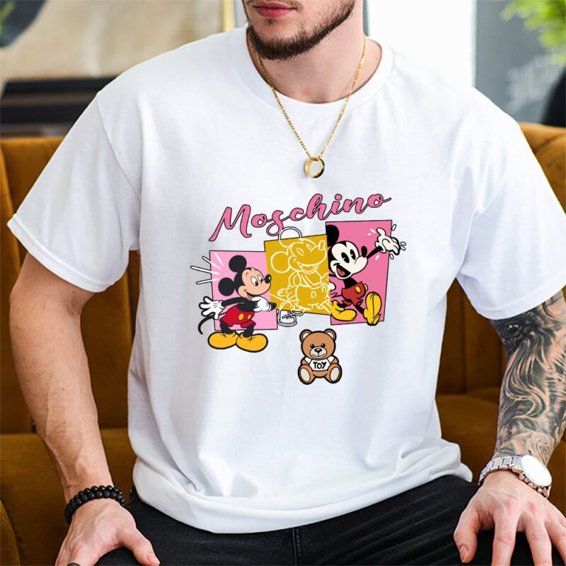 Mickey Mouse Moschino Unisex T Shirt Cotton Tee TAT7611 2