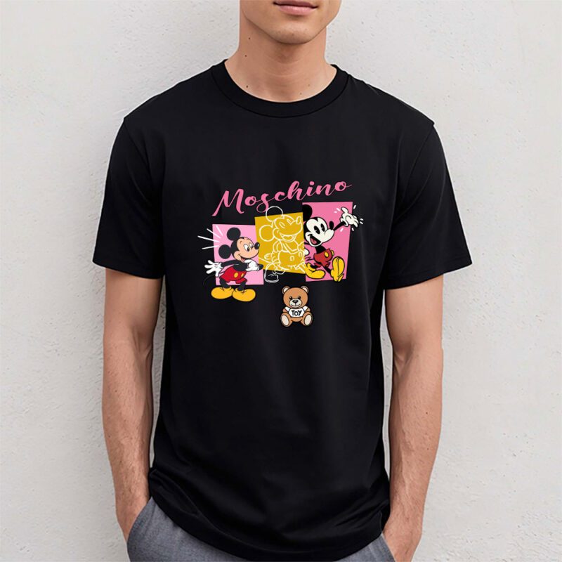 Mickey Mouse Moschino Unisex T Shirt Cotton Tee TAT7611 4