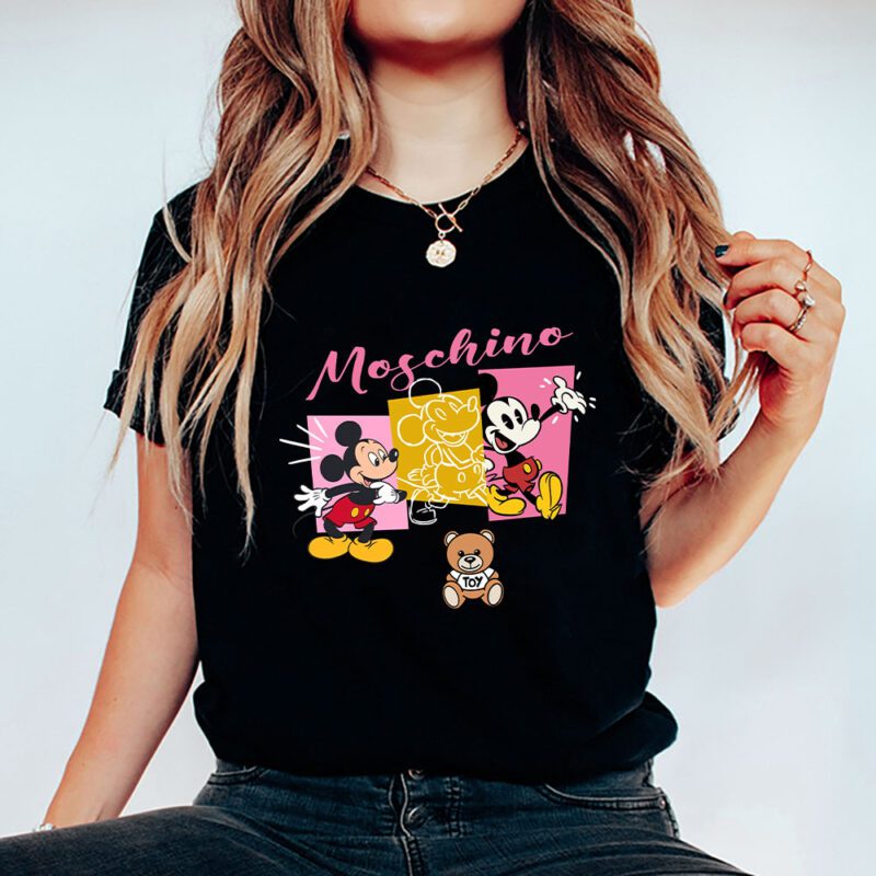 Mickey Mouse Moschino Unisex T Shirt Cotton Tee TAT7611 5