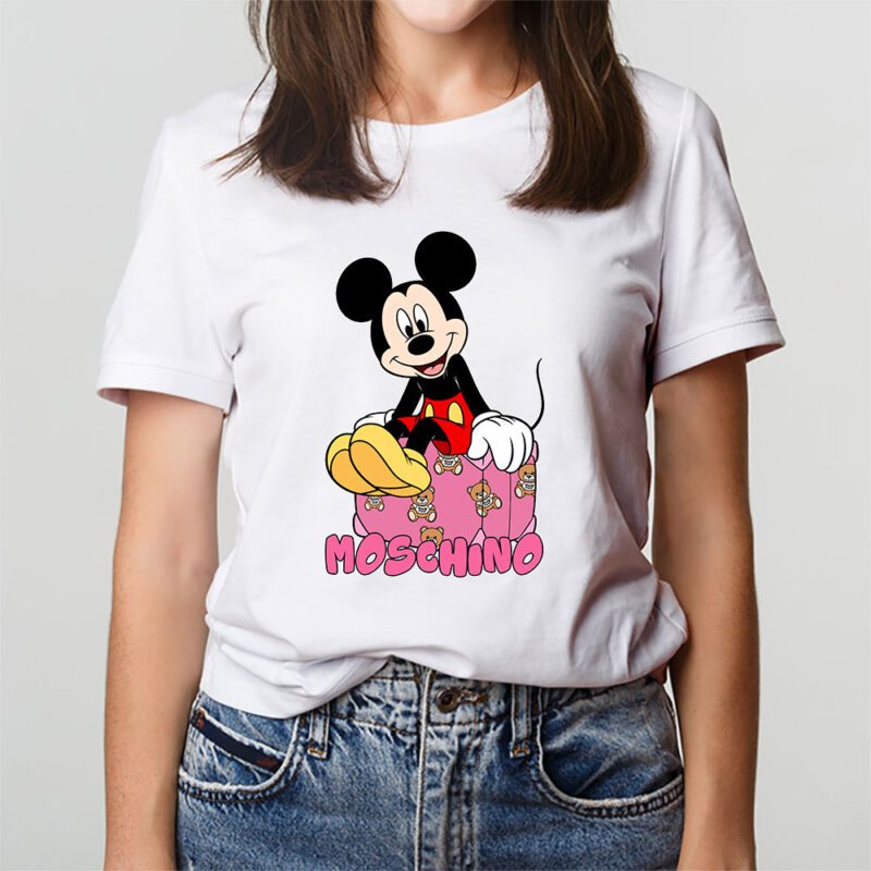 Mickey Mouse Moschino Unisex T Shirt Cotton Tee TAT7612 3