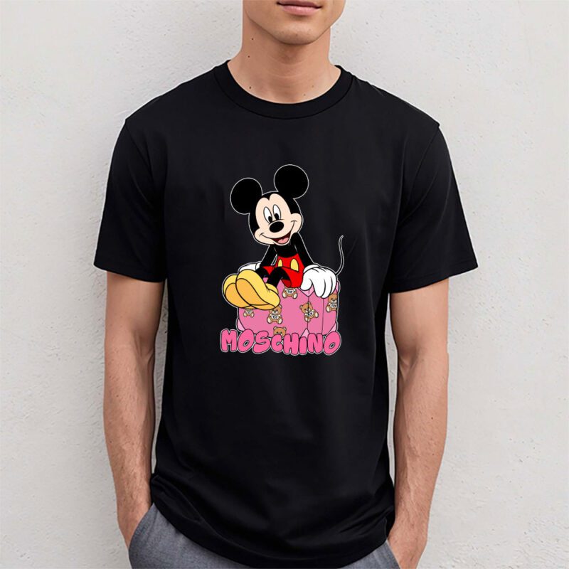 Mickey Mouse Moschino Unisex T Shirt Cotton Tee TAT7612 4