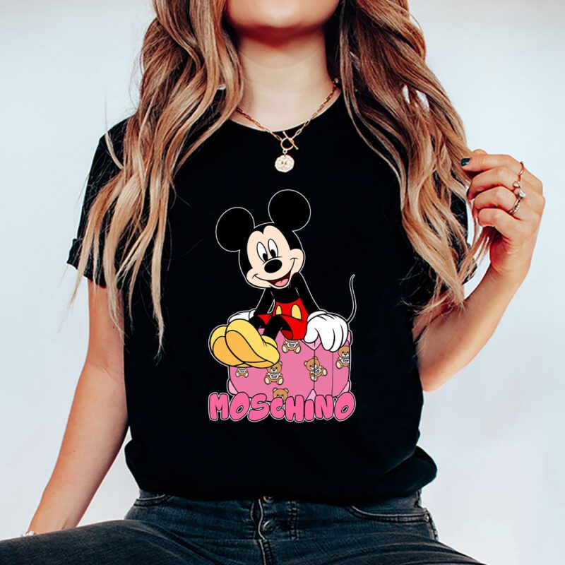 Mickey Mouse Moschino Unisex T Shirt Cotton Tee TAT7612 5