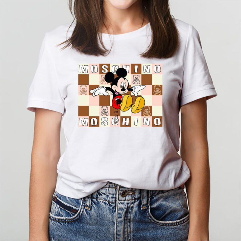 Mickey Mouse Moschino Unisex T Shirt Cotton Tee TAT8299 3