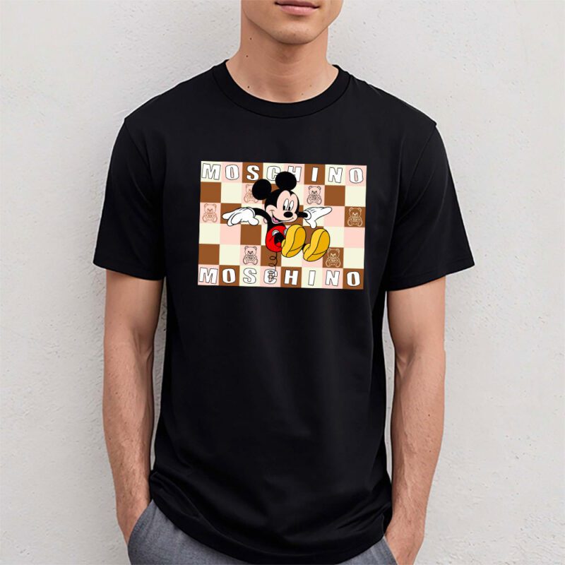 Mickey Mouse Moschino Unisex T Shirt Cotton Tee TAT8299 4
