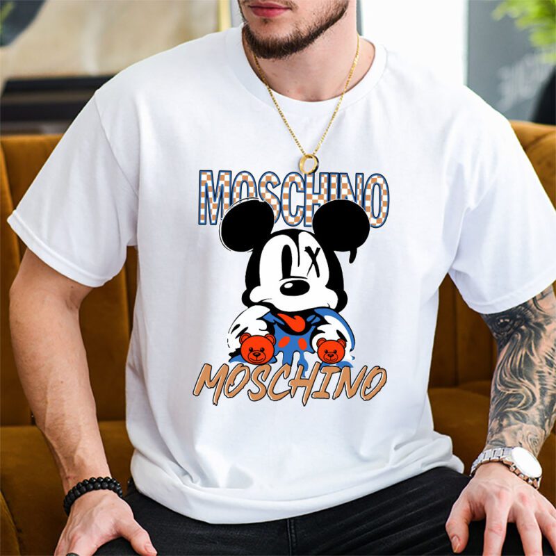 Mickey Mouse Moschino Unisex T Shirt Cotton Tee TAT8300 2