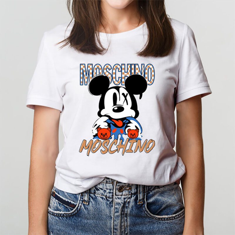 Mickey Mouse Moschino Unisex T Shirt Cotton Tee TAT8300 3