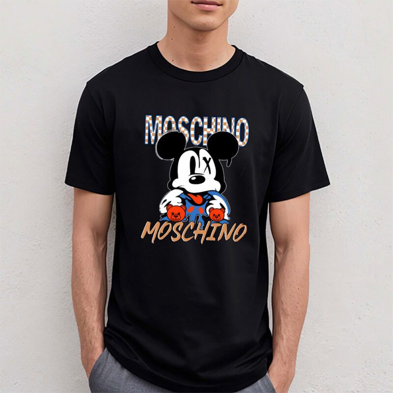 Mickey Mouse Moschino Unisex T Shirt Cotton Tee TAT8300 4