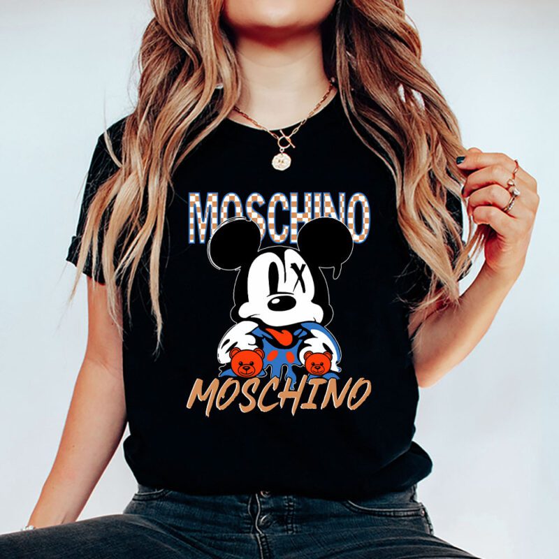 Mickey Mouse Moschino Unisex T Shirt Cotton Tee TAT8300 5