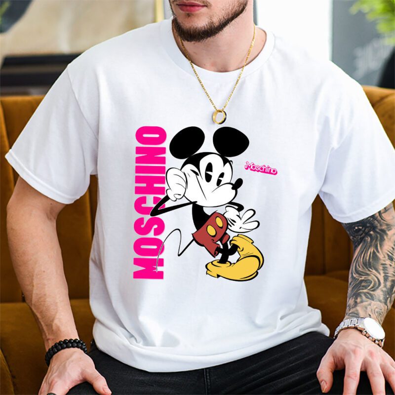 Mickey Mouse Moschino Unisex T Shirt Cotton Tee TAT8302 2