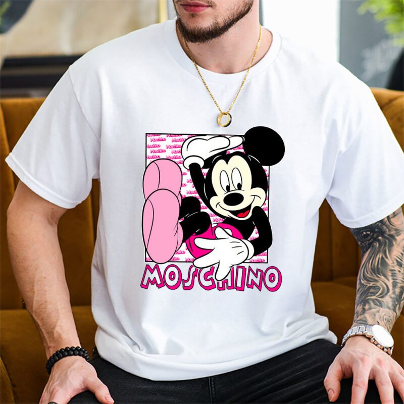 Mickey Mouse Moschino Unisex T Shirt Cotton Tee TAT8304 2