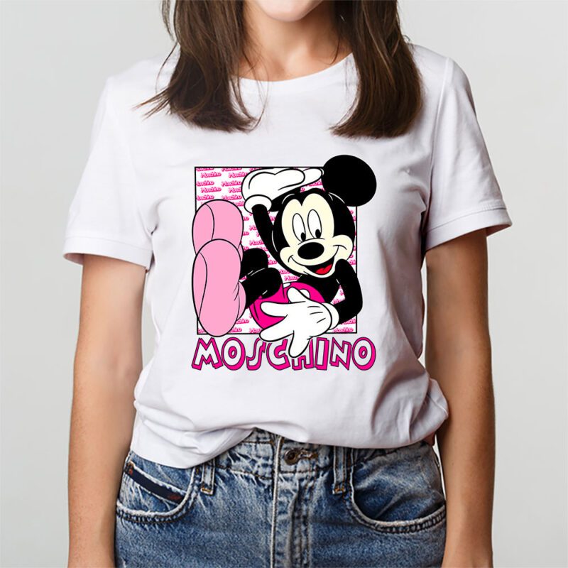 Mickey Mouse Moschino Unisex T Shirt Cotton Tee TAT8304 3