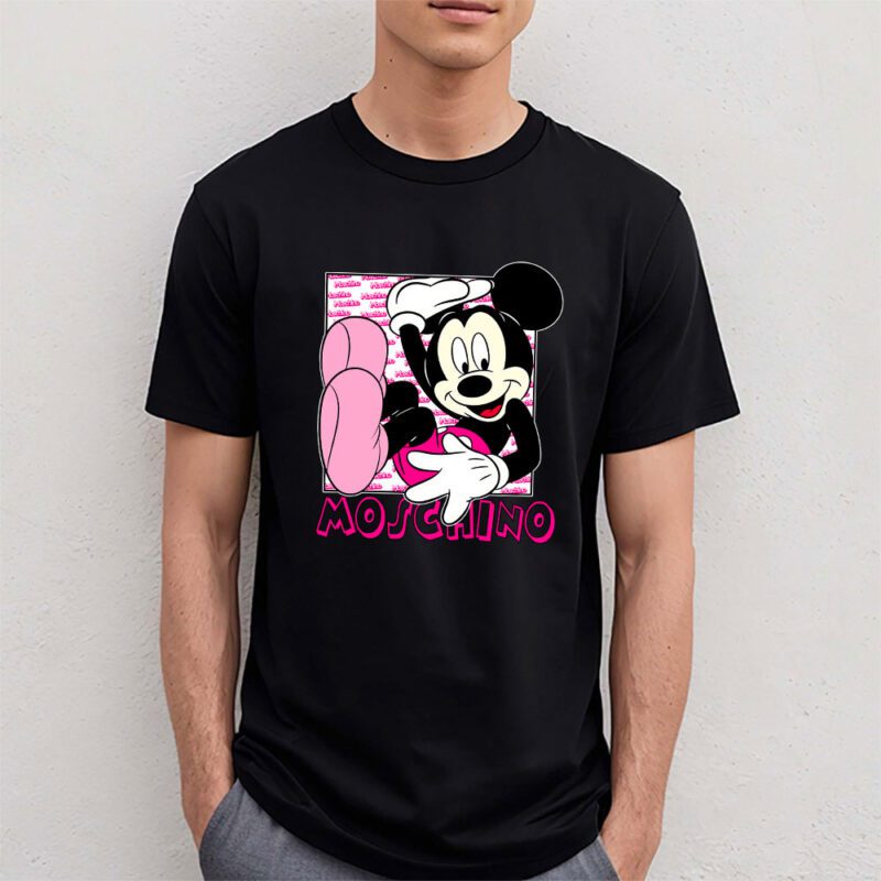 Mickey Mouse Moschino Unisex T Shirt Cotton Tee TAT8304 4