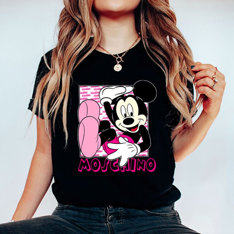 Mickey Mouse Moschino Unisex T Shirt Cotton Tee TAT8304 5