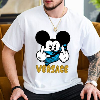 Mickey Mouse Versace Unisex T Shirt Cotton Tee TAT7614 2