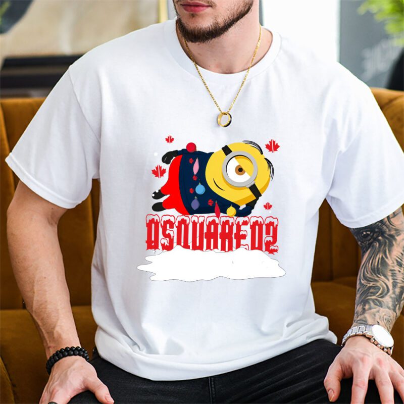 Minions Despicable Me Christmas Dsquared2 Brand Unisex T Shirt Cotton Tee TAT6325 2