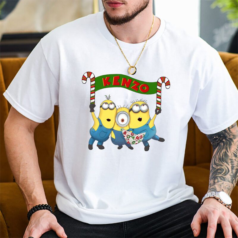 Minions Despicable Me Christmas Kenzo Brand Unisex T Shirt Cotton Tee TAT6331 2