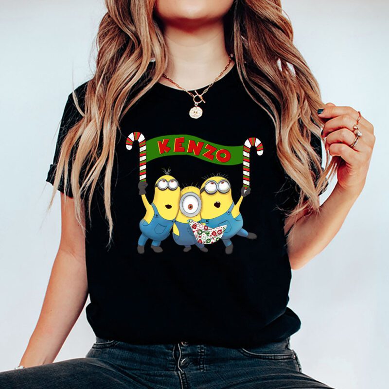 Minions Despicable Me Christmas Kenzo Brand Unisex T Shirt Cotton Tee TAT6331 5