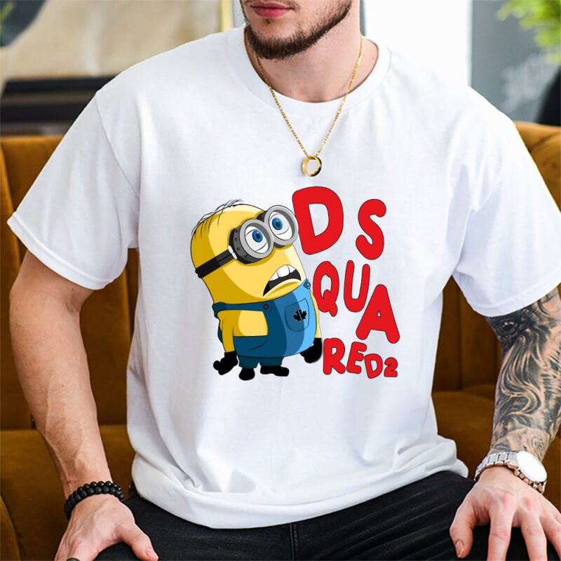 Minions Despicable Me Dsquared2 Brand Unisex T Shirt Cotton Tee TAT6339 1