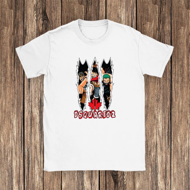 Monkey D Luffy Roronoa Zoro Usopp One Piece Dsquared2 Brand Unisex T Shirt Cotton Tee TAT6298 1