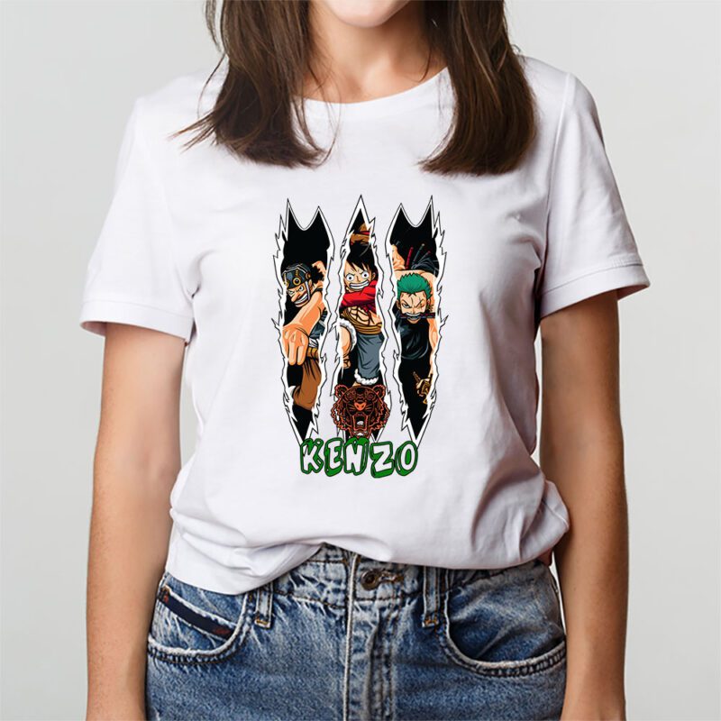 Monkey D Luffy Roronoa Zoro Usopp One Piece Kenzo Brand Unisex T Shirt Cotton Tee TAT6300 3