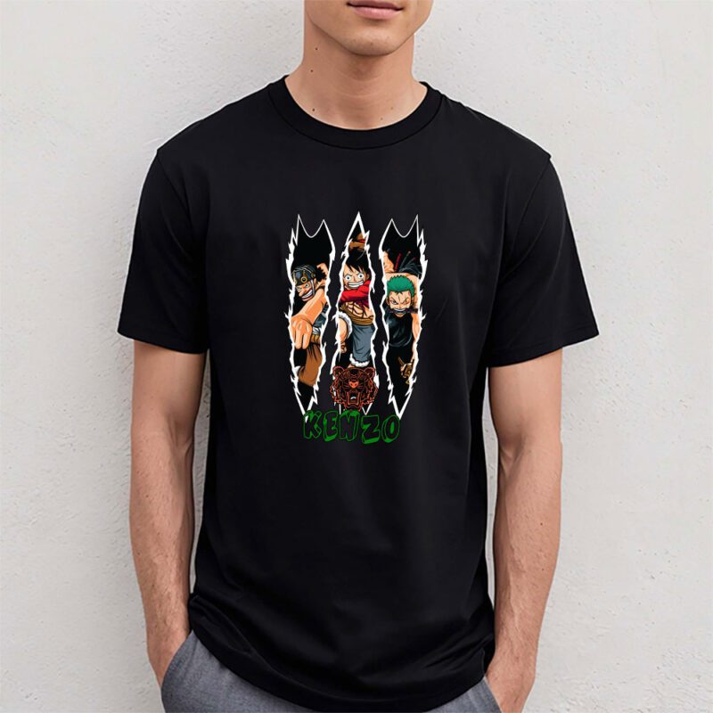 Monkey D Luffy Roronoa Zoro Usopp One Piece Kenzo Brand Unisex T Shirt Cotton Tee TAT6300 4