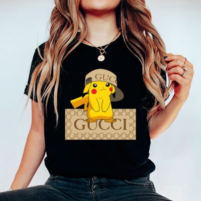 Pikachu Gucci Unisex T Shirt Cotton Tee TAT14343 5