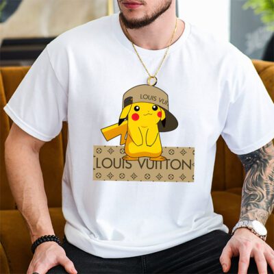 Pikachu Louis Vuitton Unisex T Shirt Cotton Tee TAT14344 2