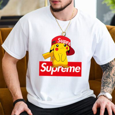 Pikachu Supreme Unisex T Shirt Cotton Tee TAT14346 2