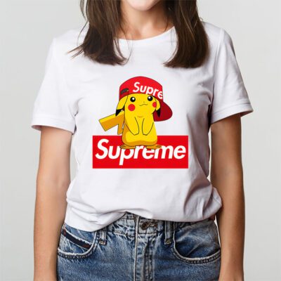 Pikachu Supreme Unisex T Shirt Cotton Tee TAT14346 3