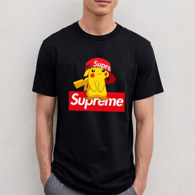 Pikachu Supreme Unisex T Shirt Cotton Tee TAT14346 4