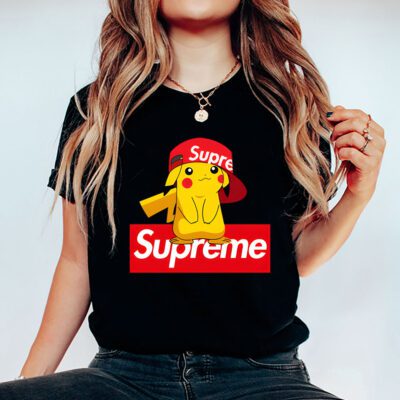 Pikachu Supreme Unisex T Shirt Cotton Tee TAT14346 5