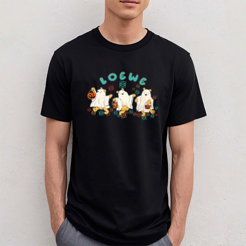 Retro Pooh Ghost Halloween Loewe Unisex T Shirt Cotton Tee TAT10121 4