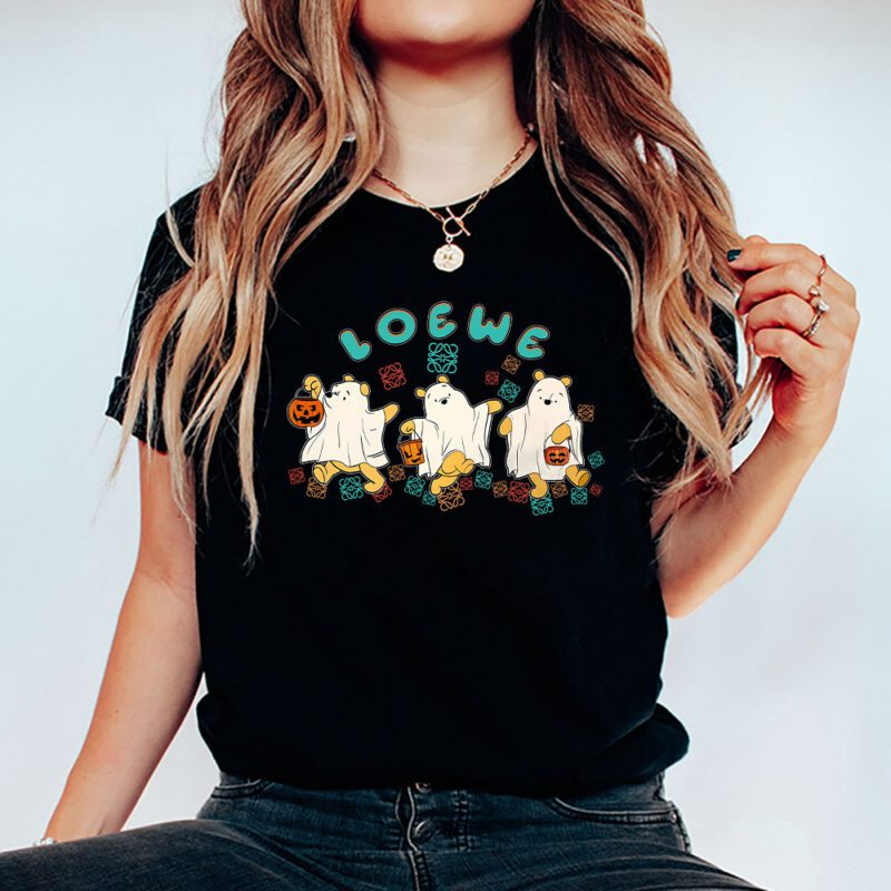 Retro Pooh Ghost Halloween Loewe Unisex T Shirt Cotton Tee TAT10121 5