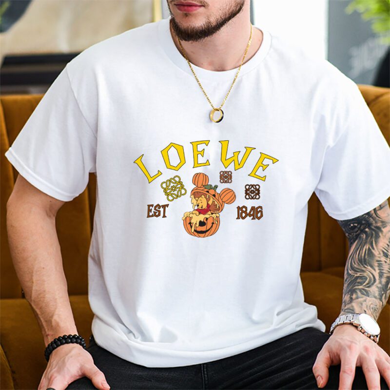 Retro Pooh Ghost Halloween Loewe Unisex T Shirt Cotton Tee TAT10122 2