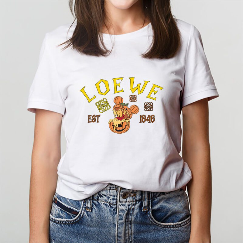 Retro Pooh Ghost Halloween Loewe Unisex T Shirt Cotton Tee TAT10122 3